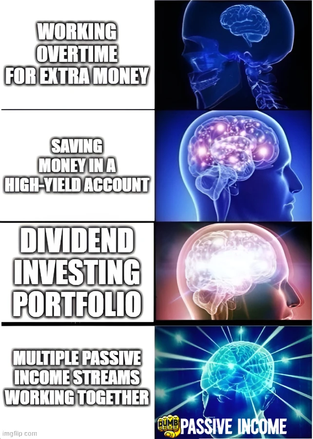 dumb passive income types expanding brain meme